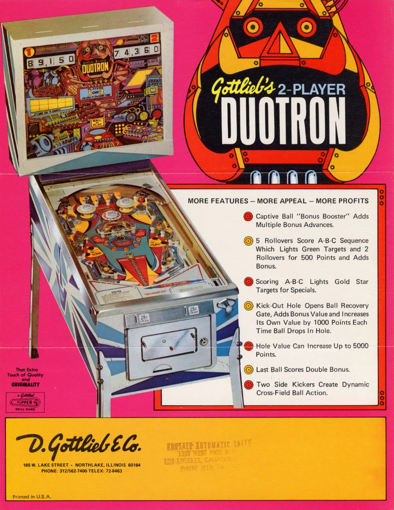 Dépliant pour Duotron