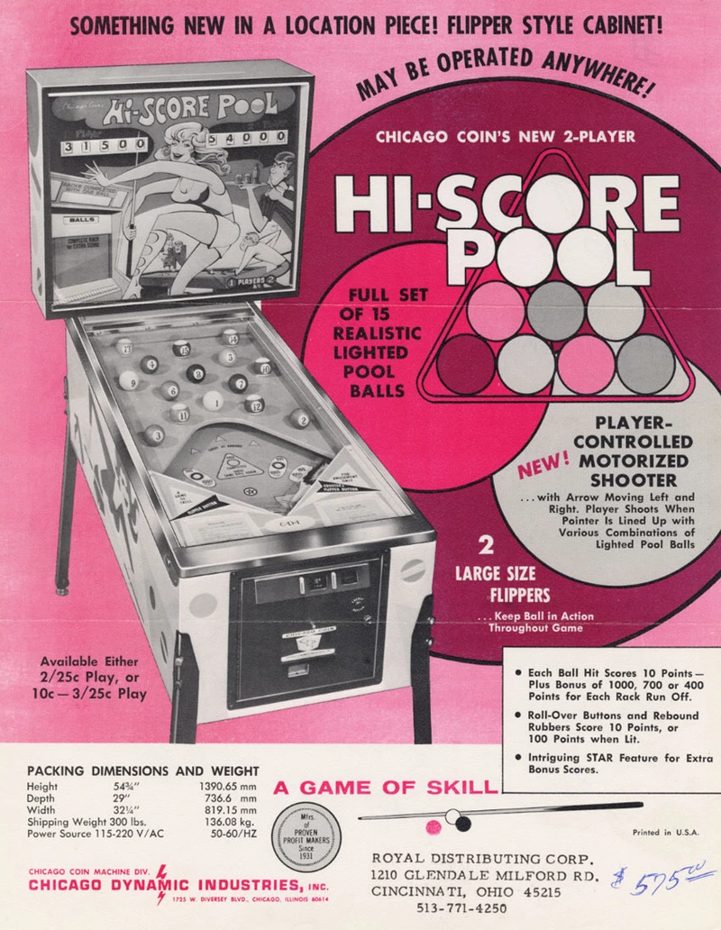 Flyer for Hi-Score Pool