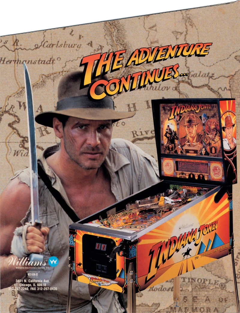Flyer for Indiana Jones: The Pinball Adventure