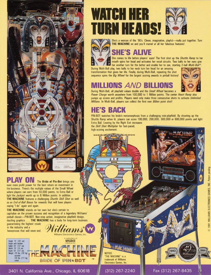 Flyer for The Machine: Bride of Pinbot
