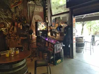 A Star Wars: Fall of the Empire pinball machine stands in a rustic room with stone walls. - Photo by cLx (4 Aug 2026)